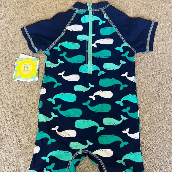 Little Me Other - HP🎉SWIM NEW Little Me Swimsuit Rashguard Whales Navy 1 Piece UPF 50+ Sz 24 Mth